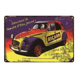 placa metalica vintage 2cv ricard