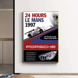 affiche 24h du mans porsche vintage