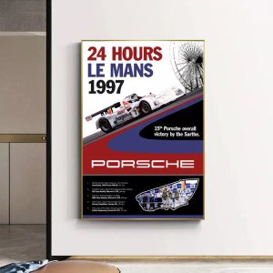 affiche 24h du mans porsche vintage