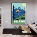affiche alpe d'huez design vintage