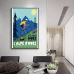 affiche alpe d'huez design vintage