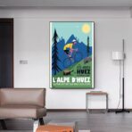 affiche alpe d'huez design vintage