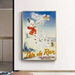 cartel alpes jura esqui vintage