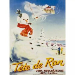 cartel alpes jura esqui vintage