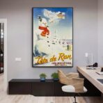 cartel alpes jura esqui vintage
