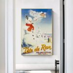 cartel alpes jura esqui vintage