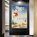 cartel alpes jura esqui vintage