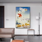 cartel alpes jura esqui vintage