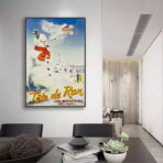 cartel alpes jura esqui vintage
