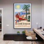 affiche alpes provence cote d'azur vintage