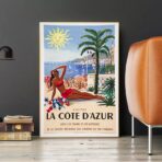affiche alpes provence cote d'azur vintage