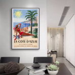 affiche alpes provence cote d'azur vintage