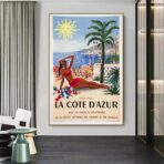 affiche alpes provence cote d'azur vintage