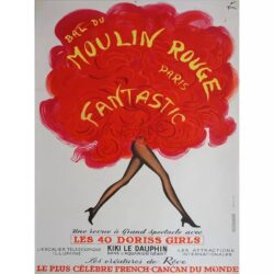 cartel viejo de moulin rouge