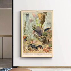 affiche animaux marins ocean vintage