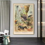 affiche animaux marins ocean vintage