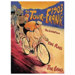 affiche arrivee du tour de france vintage