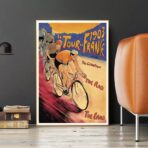 affiche arrivee du tour de france vintage