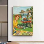 affiche barbecue vintag