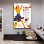 affiche be happy go lucky vintage