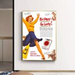 affiche be happy go lucky vintage