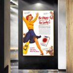 affiche be happy go lucky vintage