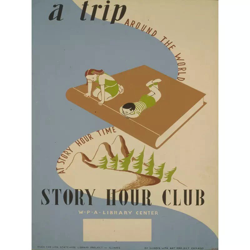 affiche-bibliotheque-vintage_1 affiche bibliotheque vintage