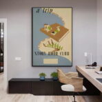 affiche bibliotheque vintage