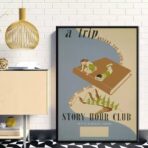 affiche bibliotheque vintage