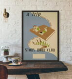 affiche bibliotheque vintage
