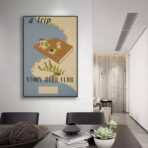 affiche bibliotheque vintage