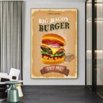 affiche burger vintage