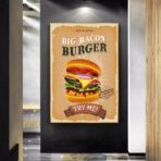 affiche burger vintage