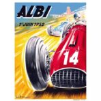 cartel de carreras de autos vintage