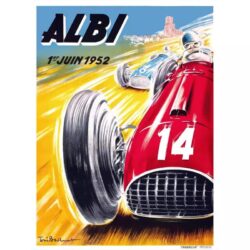cartel de carreras de autos vintage