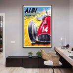 cartel de carreras de autos vintage