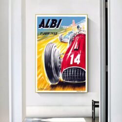 cartel de carreras de autos vintage