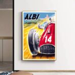 cartel de carreras de autos vintage