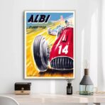 cartel de carreras de autos vintage