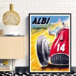 cartel de carreras de autos vintage