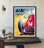 cartel de carreras de autos vintage