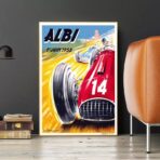 cartel de carreras de autos vintage
