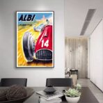 cartel de carreras de autos vintage