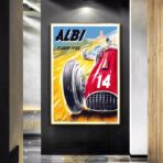 cartel de carreras de autos vintage