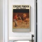 cartel vintage del circo leon