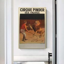 cartel vintage del circo leon