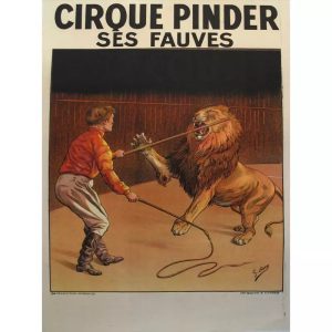 cartel vintage del circo leon