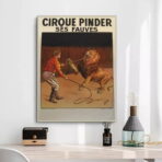 cartel vintage del circo leon
