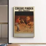 cartel vintage del circo leon