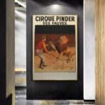 cartel vintage del circo leon